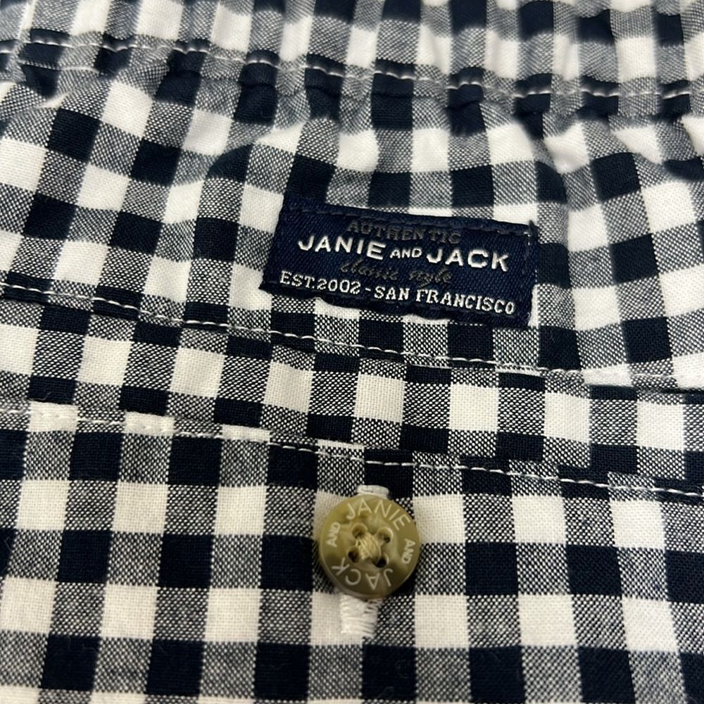 Janie and Jack 100049374 Black and white ingham Poplin Pull-On Short - Boy size - Picture 7 of 8